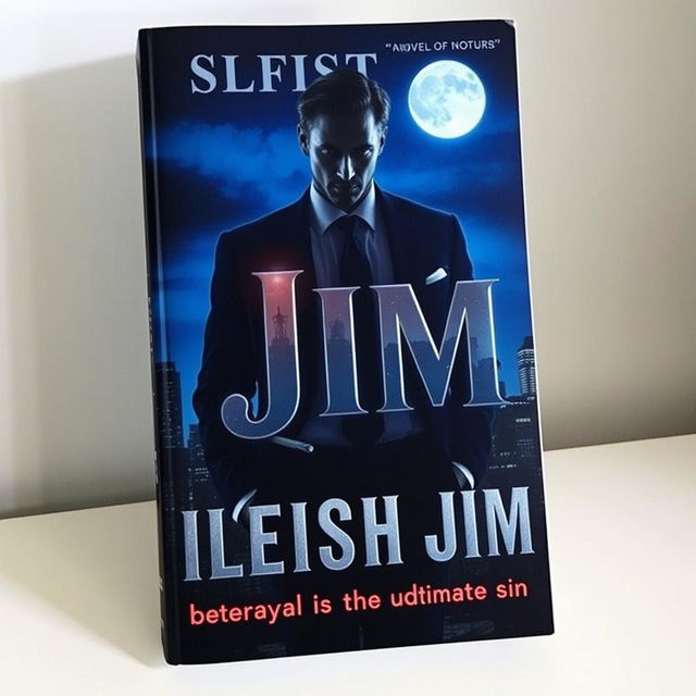 A captivating book cover for 'Selfish Jim', a novel about the mafia