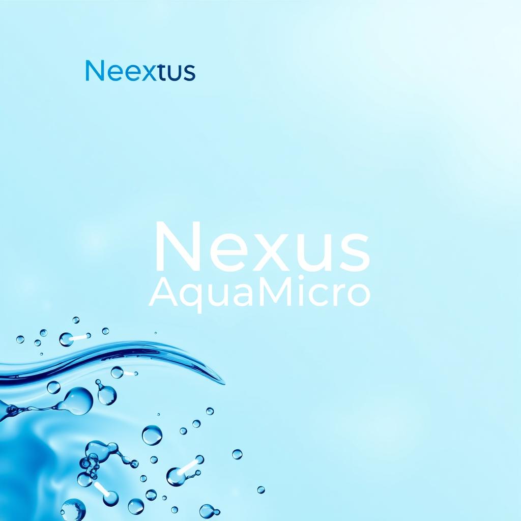 Cover design for a company named Nexus AquaMicro that specializes in water purification