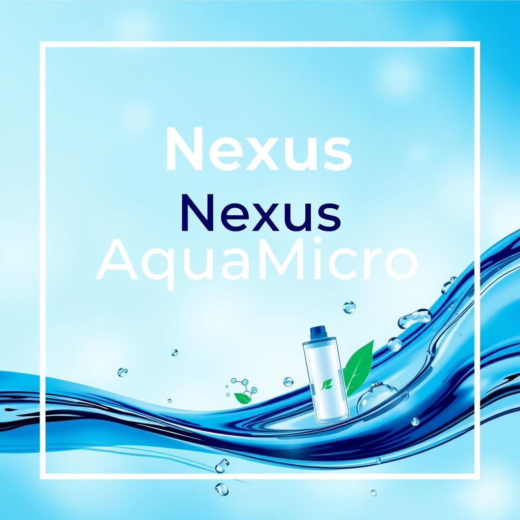 Cover design for a company named Nexus AquaMicro that specializes in water purification