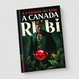 A book cover featuring the title 'A CAÇADA AO RUBI' prominently at the top