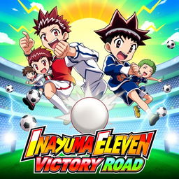 A vibrant and dynamic thumbnail for the anime game 'Inazuma Eleven: Victory Road'