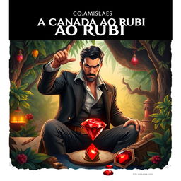 An image featuring the title 'A CAÇADA AO RUBI' prominently displayed at the top