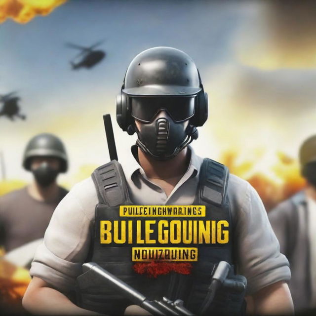 Design a high-intensity, action-packed thumbnail for a PUBG video channel featuring the title 'BiTzGaMIng' in bold, dynamic typography set against a backdrop of intense game scenes.