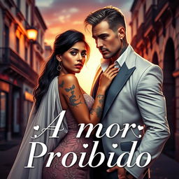 Uma linda capa de livro retratando o romance entre uma menina negra brasileira e um mafioso russo atraente