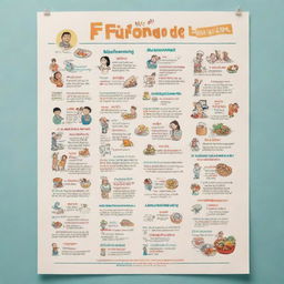 Create a simple poster featuring hand-drawn or digital illustrations of the daily use of the Filipino language in routine life and social interactions, accompanied by a brief explanation.