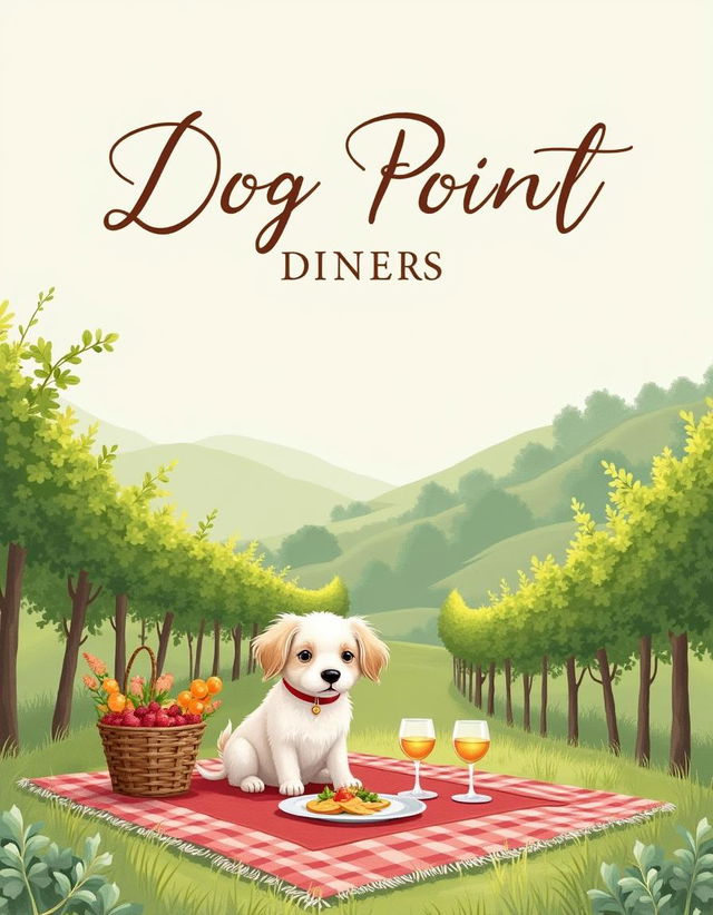 An elegant invitation featuring the title text 'Dog Point Diners' in a stylish font