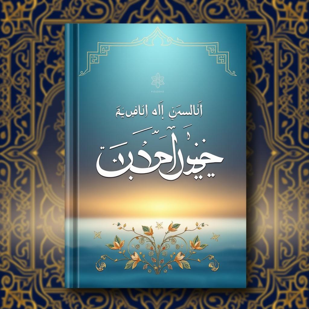 A beautiful book cover design for 'لغتي لغة القرأن' (My Language is the Language of the Quran)