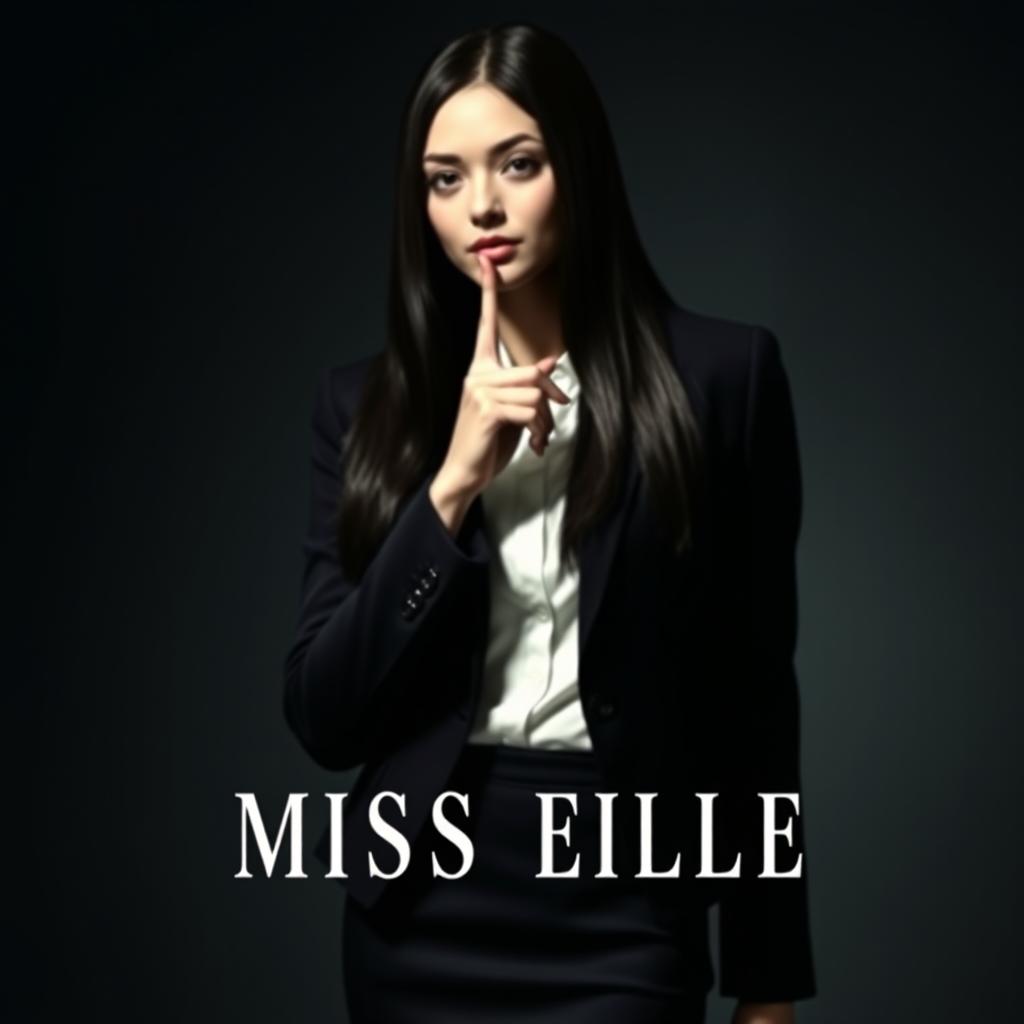 Book cover depicting Miss Eille, an enigmatic figure shrouded in shadows