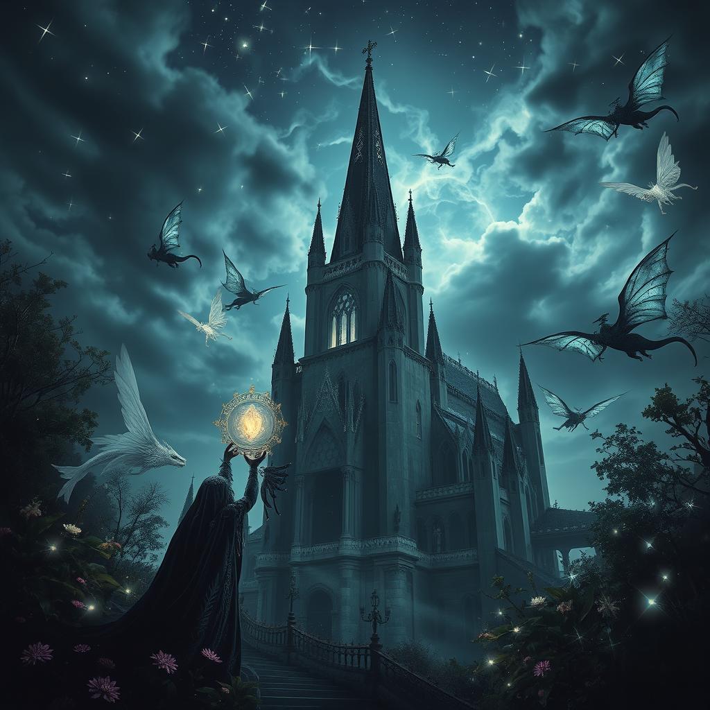 A visually striking composition that artfully blends gothic and fantasy themes