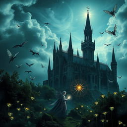 A visually striking composition that artfully blends gothic and fantasy themes