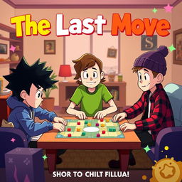 A dynamic and colorful animated movie poster for a short film titled 'The Last Move'