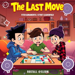 A dynamic and colorful animated movie poster for a short film titled 'The Last Move'