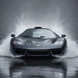 A high resolution image of a McLaren F1 with cool water splashes