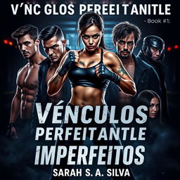 A striking book cover for a dark romance titled "Vínculos Perfeitamente Imperfeitos" by author Sarah S