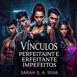 A mesmerizing book cover for a dark romance titled "Vínculos Perfeitamente Imperfeitos" by author Sarah S