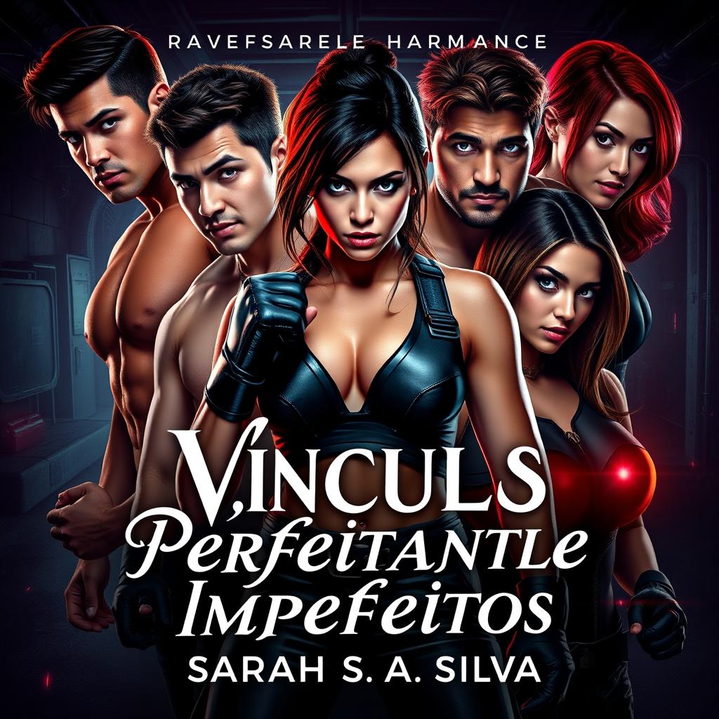 A mesmerizing book cover for a dark romance titled "Vínculos Perfeitamente Imperfeitos" by author Sarah S