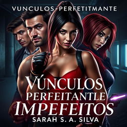 A mesmerizing book cover for a dark romance titled "Vínculos Perfeitamente Imperfeitos" by author Sarah S