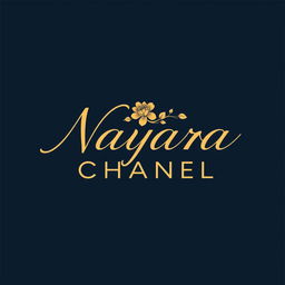 A sophisticated and elegant logo design for 'Nayara Chanel', incorporating a fusion of modern and classic elements