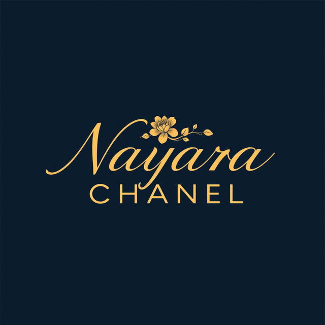 A sophisticated and elegant logo design for 'Nayara Chanel', incorporating a fusion of modern and classic elements