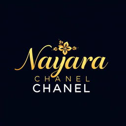 A sophisticated and elegant logo design for 'Nayara Chanel', incorporating a fusion of modern and classic elements