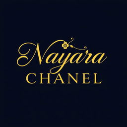 A sophisticated and elegant logo design for 'Nayara Chanel', incorporating a fusion of modern and classic elements