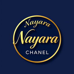 A modern and elegant 3D logo design for 'Nayara Chanel' featuring a circular motif