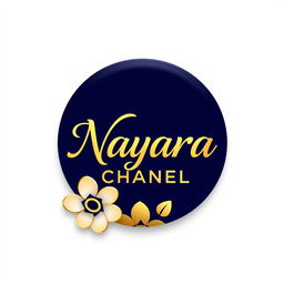 A modern and elegant 3D logo design for 'Nayara Chanel' featuring a circular motif