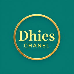 A simple yet captivating 3D logo design for 'Dhies Chanel', featuring a circular motif