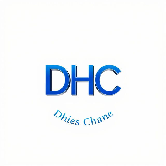 A simple and attractive 3D logo design for 'DHC', featuring a circular shape without a background