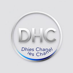 A simple and attractive 3D logo design for 'DHC', featuring a circular shape without a background