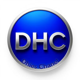 A simple and attractive 3D logo design for 'DHC', featuring a circular shape without a background