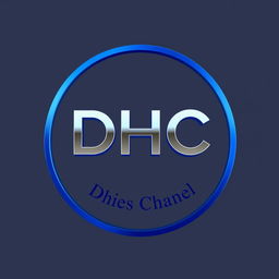 A simple and attractive 3D logo design for 'DHC', featuring a circular shape without a background