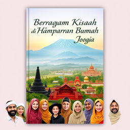 A beautiful cover design for a book titled 'Beragam Kisah di Hamparan Bumi Jogja'