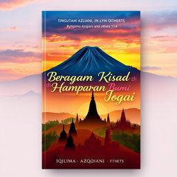 A captivating book cover design for 'Beragam Kisah di Hamparan Bumi Jogja' by Iqlima Azqiani and others