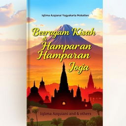 A captivating book cover design for 'Beragam Kisah di Hamparan Bumi Jogja' by Iqlima Azqiani and others