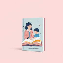 A simple and modern 3D book cover design featuring an illustration of a teacher and a student engaging in an empathetic interaction