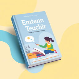 A simple and modern 3D book cover design featuring an illustration of a teacher and a student engaging in an empathetic interaction