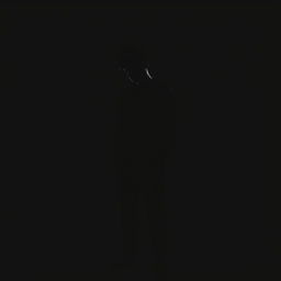 A 3D silhouette of a sad male student representing bullying, standing alone against a black background