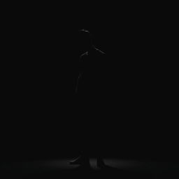 A 3D silhouette of a sad male student representing bullying, standing alone against a black background