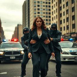 An intense and dramatic scene depicting the kidnapping of a presidential candidate in Argentina