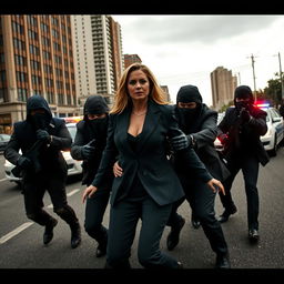 An intense and dramatic scene depicting the kidnapping of a presidential candidate in Argentina