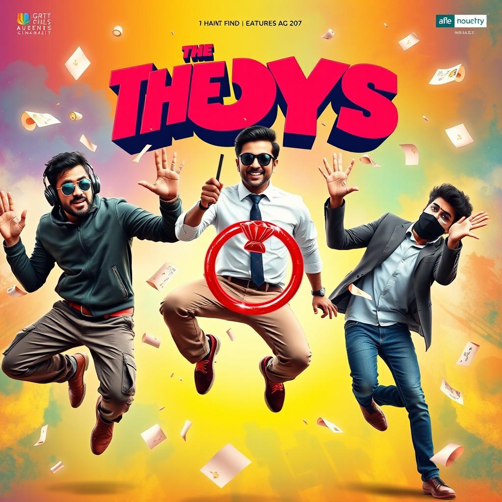 A vibrant and humorous cinematic poster titled "The Boys" featuring three modern Indian men, all aged 27