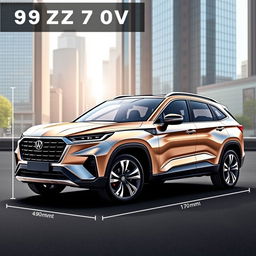 A sleek and modern SUV design, measuring 4