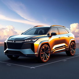 A futuristic and sporty SUV design, measuring 4