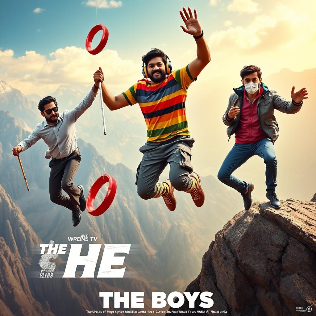 A cinematic film poster for a comedy-adventure movie titled 'THE BOYS'