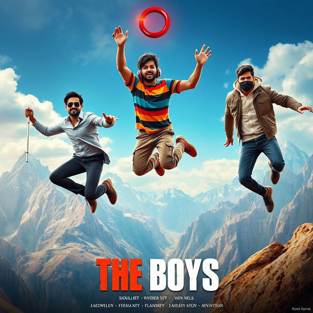 A cinematic film poster for a comedy-adventure movie titled 'THE BOYS'