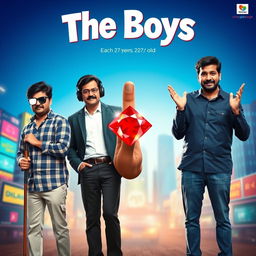 A creative and humorous cinematic film poster titled 'The Boys'