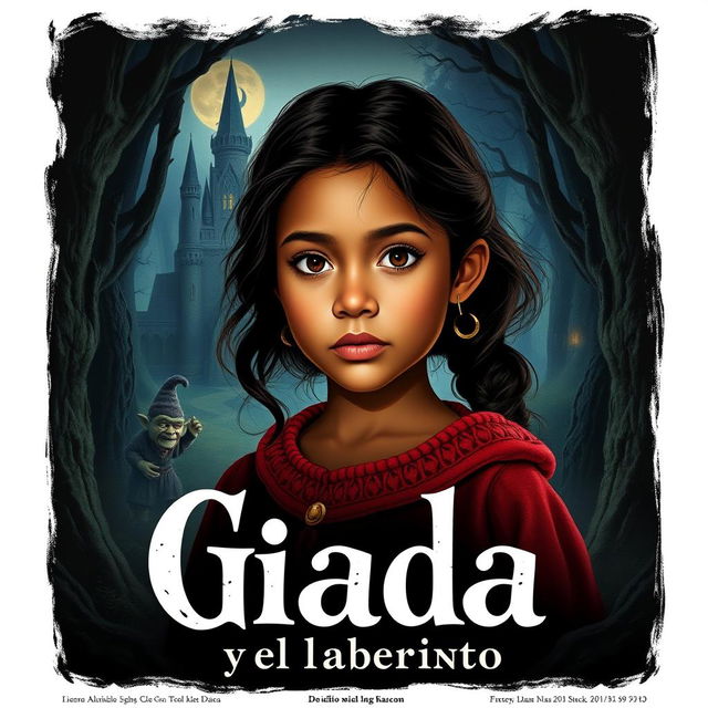 Un cartel de cine cautivador para la película titulada "Giada y el laberinto" que presenta a una niña italiana de cabello negro del año 2020