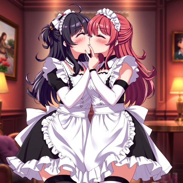Passionate Embrace: Anime Maids in Love