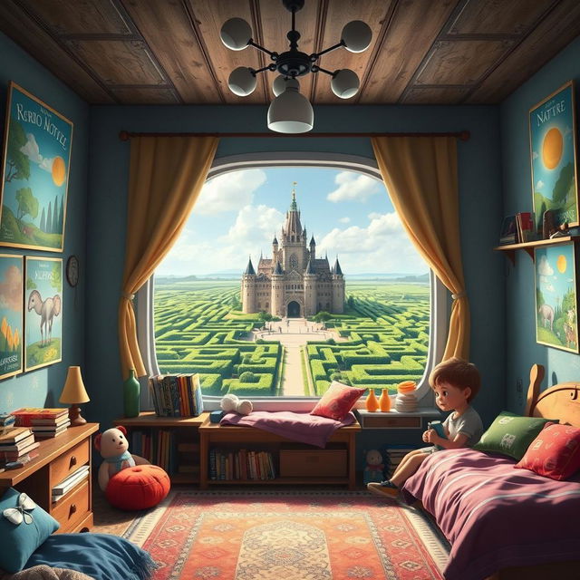 A fantasy movie scene depicting the bedroom of Giada, an adventurous Italian girl from 2020